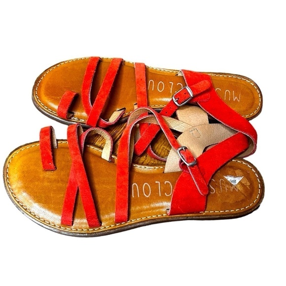 Musse & Cloud Red Strappy Gladiator Sandals - Picture 2 of 8